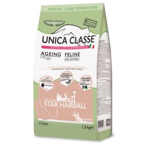 Корм Unica Classe Ageing Star Hairball Chicken - Уника Классе для пожилых кошек с курицей